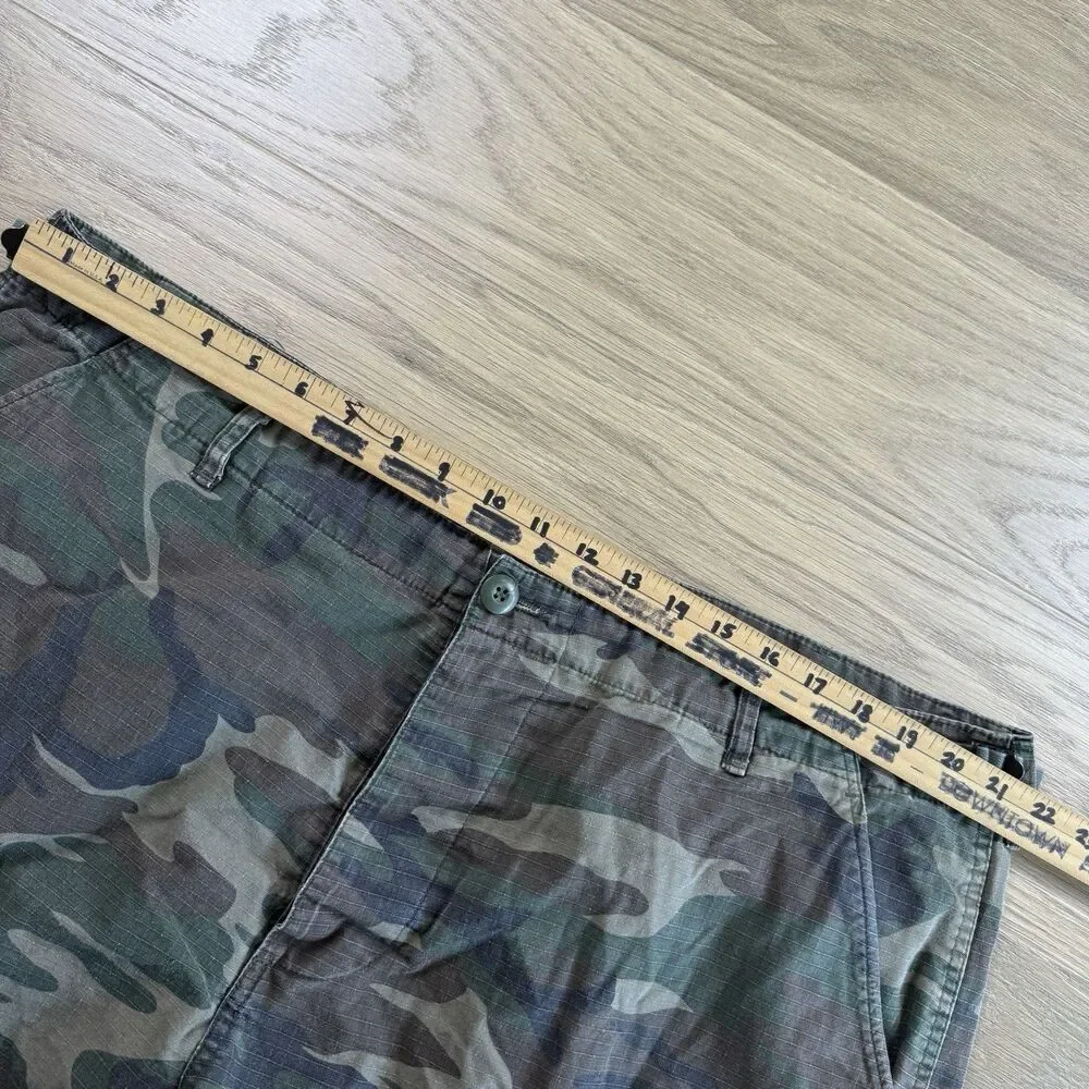 Brandit Shorts Men 4XL Woodland Camo Rip Stop Cargo Adjustable Waist Military
